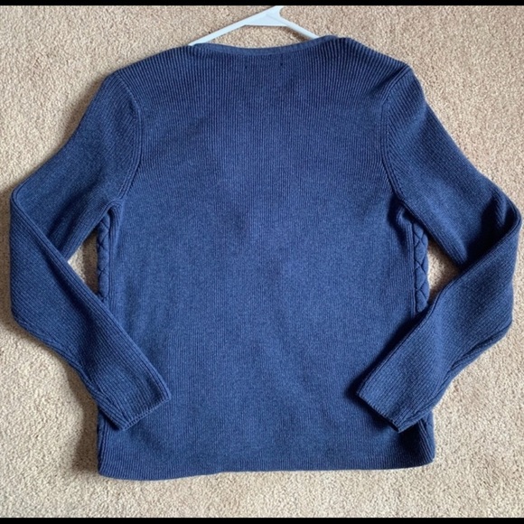 Charter Club ribbed zip up blue jacket/size MP - Picture 5 of 8